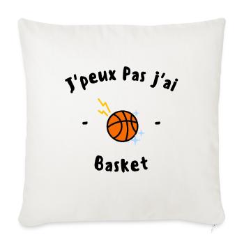 J peux pas j ai basket - Housse de coussin décorative 45 x 45 cm - blanc nature - Devant