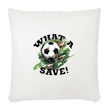 Balle de football - Quelle sauvegarde! - Housse de coussin décorative 45 x 45 cm - blanc nature - Devant