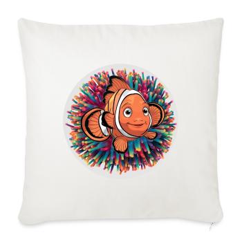 laughing clownfish and sea anemone - Sofa pillowcase 17,3'' x 17,3'' (45 x 45 cm) - natural white - Front