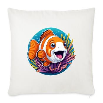 laughing clownfish and sea anemone - Sofa pillowcase 17,3'' x 17,3'' (45 x 45 cm) - natural white - Front