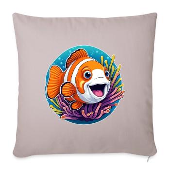 laughing clownfish and sea anemone - Sofa pillowcase 17,3'' x 17,3'' (45 x 45 cm) - light taupe - Front