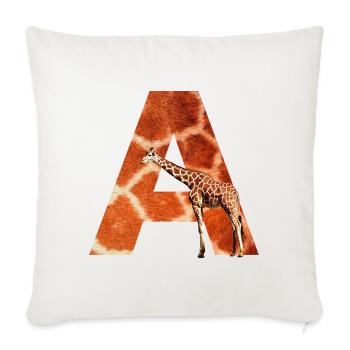 girafe a - Housse de coussin décorative 45 x 45 cm - blanc nature - Devant
