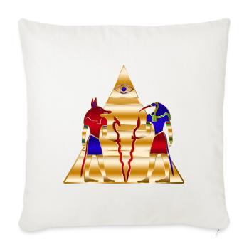 Egyptian gods ancient Pyramid - Sofa pillowcase 17,3'' x 17,3'' (45 x 45 cm) - natural white - Front