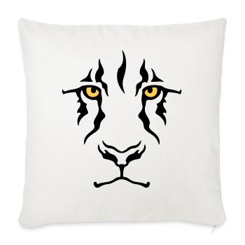 Le regard du lion - Housse de coussin décorative 45 x 45 cm - blanc nature - Devant
