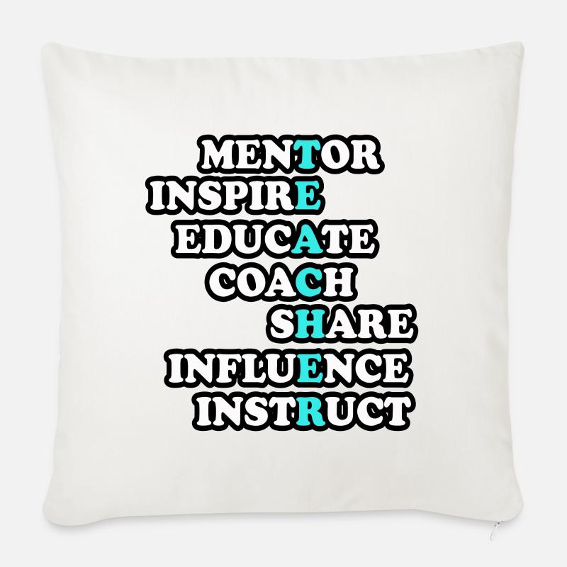 Funny Teacher Gift - Geschenk für Lehrerin - Sofakissenbezug 45 x 45 cm - Naturweiß