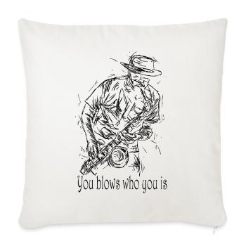 Instrument de musique Saxophone Saxophone t-shirt - Housse de coussin décorative 45 x 45 cm - blanc nature - Devant