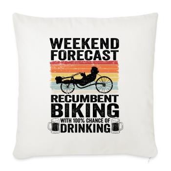 Bière de vélo couché disant vélo couché de passe-temps drôle - Housse de coussin décorative 45 x 45 cm - blanc nature - Devant