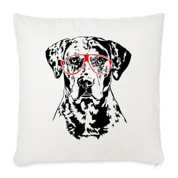 LOUISIANA CATAHOULA LEOPARD DOG Lunettes Wilsigns - Housse de coussin décorative 45 x 45 cm - blanc nature - Devant