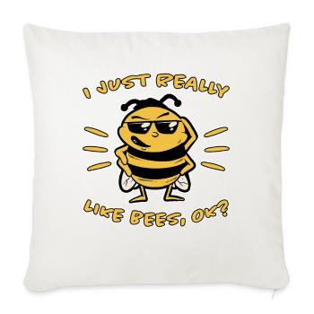 Abeilles Drôle Dire Nid d’Abeille Cadeau d’Apiculteur - Housse de coussin décorative 45 x 45 cm - blanc nature - Devant