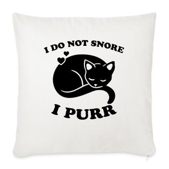 Purring Snoring Funny Saying Cat Gift - Sofa pillowcase 17,3'' x 17,3'' (45 x 45 cm) - natural white - Front