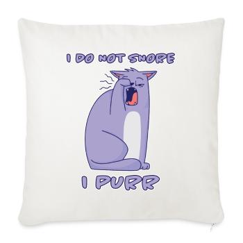 Purring Snoring Funny Saying Cat Gift - Sofa pillowcase 17,3'' x 17,3'' (45 x 45 cm) - natural white - Front