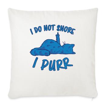 Purring Snoring Funny Saying Cat Gift - Sofa pillowcase 17,3'' x 17,3'' (45 x 45 cm) - natural white - Front