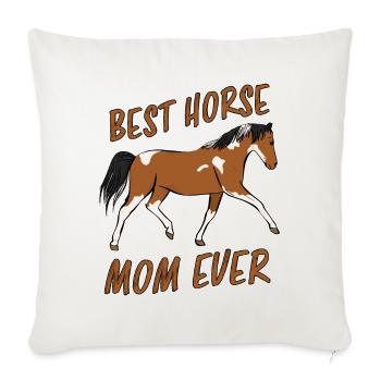 Meilleur cadeau de maman de cavalier de tous les temps - Housse de coussin décorative 45 x 45 cm - blanc nature - Devant