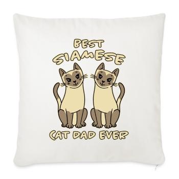 Siamese Saying Cat Papa Funny Siamese Gift - Sofa pillowcase 17,3'' x 17,3'' (45 x 45 cm) - natural white - Front