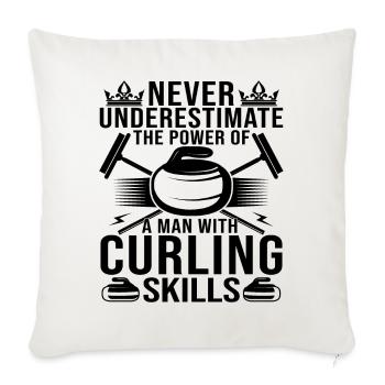 The Power Of A Man With Curling Skills - Sofa pillowcase 17,3'' x 17,3'' (45 x 45 cm) - natural white - Front