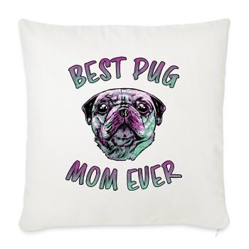 Meilleure maman carlin jamais drôle en disant cadeau de carlin - Housse de coussin décorative 45 x 45 cm - blanc nature - Devant