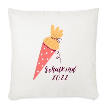 Schulkind 2022 - Sofakissenbezug 45 x 45 cm - Naturweiß  - Vorne