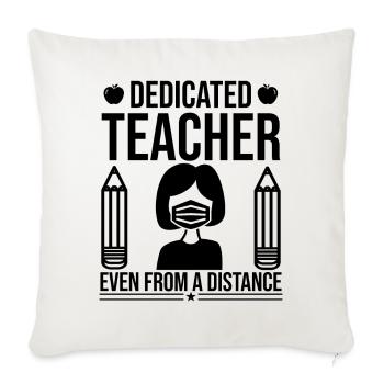 Professeur dévoué même à distance - Housse de coussin décorative 45 x 45 cm - blanc nature - Devant