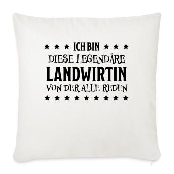 Landwirtin Witz Spruch Traktor Landwirtin Geschenk - Sofakissenbezug 45 x 45 cm - Naturweiß  - Vorne