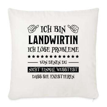 Landwirtin Witz Spruch Traktor Landwirtin Geschenk - Sofakissenbezug 45 x 45 cm - Naturweiß  - Vorne