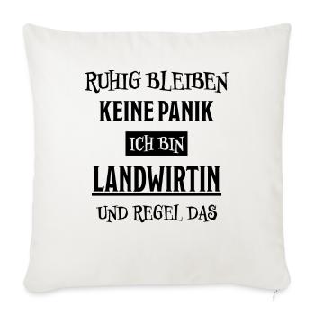 Landwirtin Witz Spruch Traktor Landwirtin Geschenk - Sofakissenbezug 45 x 45 cm - Naturweiß  - Vorne