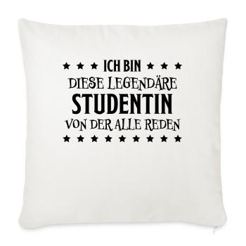 Studentin Spruch Universität Studentin Geschenk - Sofakissenbezug 45 x 45 cm - Naturweiß  - Vorne