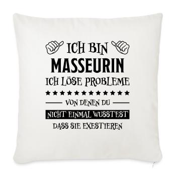 Masseurin Lustig Spruch Massage Masseurin Geschenk - Sofakissenbezug 45 x 45 cm - Naturweiß  - Vorne