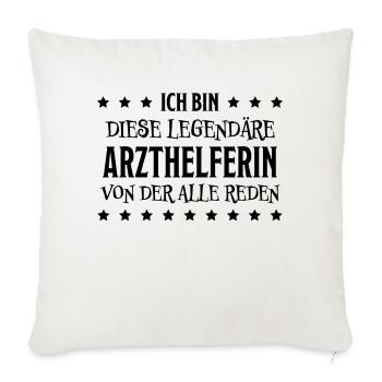 Arzthelferin Lustiger Spruch Arzthelferin Geschenk - Sofakissenbezug 45 x 45 cm - Naturweiß  - Vorne