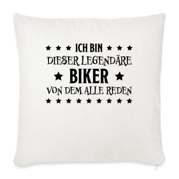 Biker Spruch Bike Fahrrad Motorrad Biker Geschenk - Sofakissenbezug 45 x 45 cm - Naturweiß  - Vorne