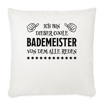 Bademeister Beruf Lustiger Spruch Freibad Geschenk - Sofakissenbezug 45 x 45 cm - Naturweiß  - Vorne