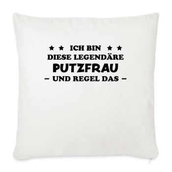 Putzfrau Haushalt Spruch Reinigungskraft Geschenk - Sofakissenbezug 45 x 45 cm - Naturweiß  - Vorne