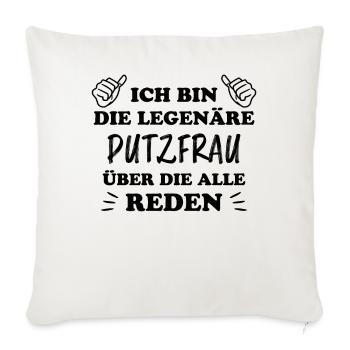 Putzfrau Haushalt Spruch Reinigungskraft Geschenk - Sofakissenbezug 45 x 45 cm - Naturweiß  - Vorne