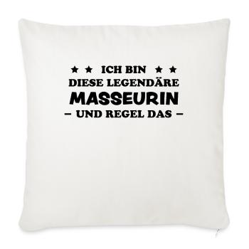 Masseurin Lustig Spruch Massage Masseurin Geschenk - Sofakissenbezug 45 x 45 cm - Naturweiß  - Vorne
