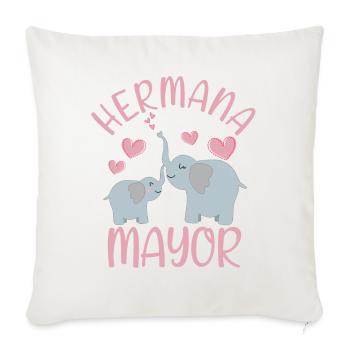 Niñas Dulce Elephant Futura Hermana Mayor - Sofa pillowcase 17,3'' x 17,3'' (45 x 45 cm) - natural white - Front