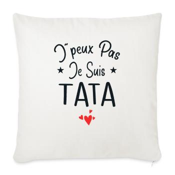 Tante / Tata / Marraine / Oncle / Nourrice / Bébé - Housse de coussin décorative 45 x 45 cm - blanc nature - Devant