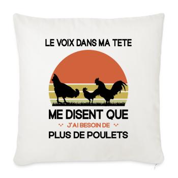 Papys Poules Humour Mamans Poules - Housse de coussin décorative 45 x 45 cm - blanc nature - Devant