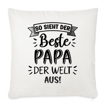 So Sieht der Beste Papa der Welt aus Vater Sprüche - Sofakissenbezug 45 x 45 cm - Naturweiß  - Vorne