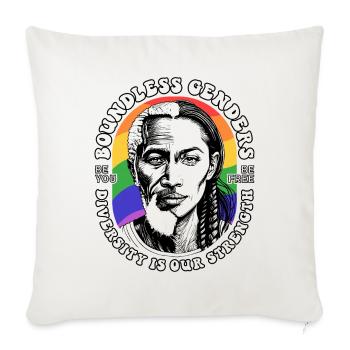 LGBTQIA+ Diversity Celebrated: Unique T-Shirt - Sofa pillowcase 17,3'' x 17,3'' (45 x 45 cm) - natural white - Front