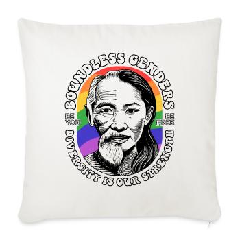 Stolz auf Vielfalt: Unser LGBTQIA+ Shirt - Sofakissenbezug 45 x 45 cm - Naturweiß  - Vorne
