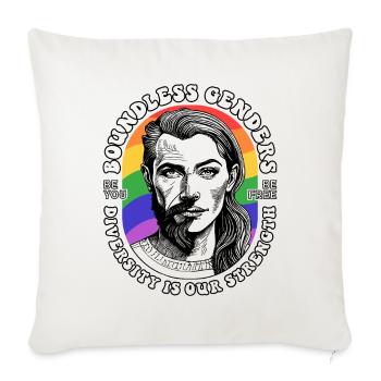 LGBTQ Shirt: Diversity is our strength - Sofa pillowcase 17,3'' x 17,3'' (45 x 45 cm) - natural white - Front