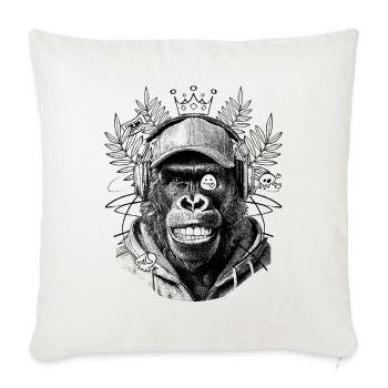 Wild & Ungezähmt: Gorilla Shirt für Street Art - Sofakissenbezug 45 x 45 cm - Naturweiß  - Vorne