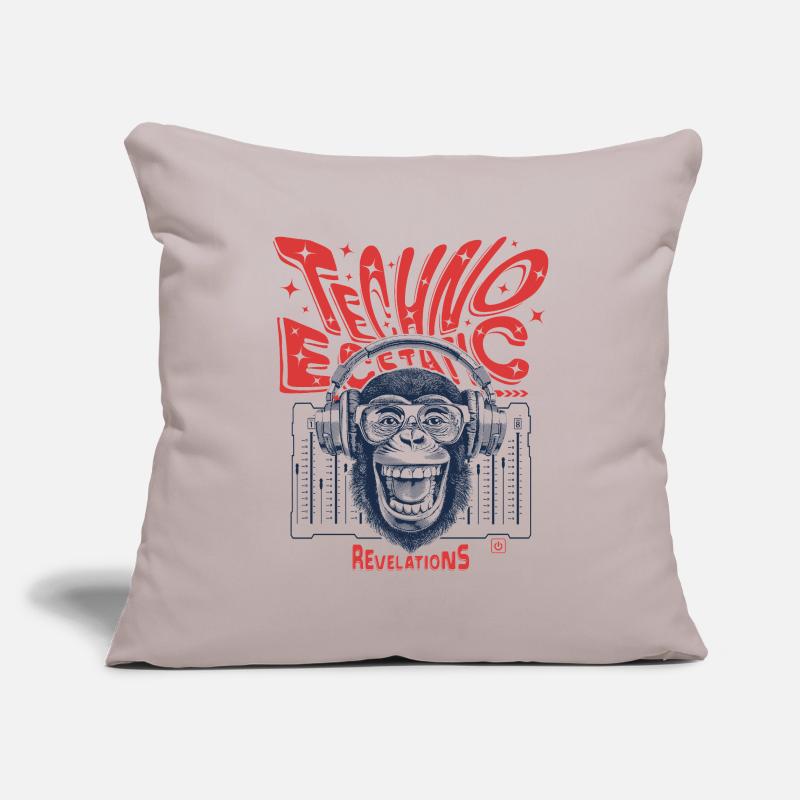 Ecstatic Techno: Monkey, Beats and Primates Shirt Sofa pillowcase 17,3'' x 17,3'' (45 x 45 cm)