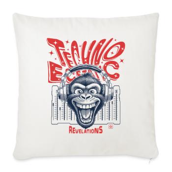 Rhythmus Shirt: Wenn Affe und Techno verschmelzen - Sofakissenbezug 45 x 45 cm - Naturweiß  - Vorne