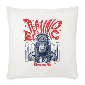 The primate shirt: Techno sparks for partygoers - Sofa pillowcase 17,3'' x 17,3'' (45 x 45 cm) - natural white - Front