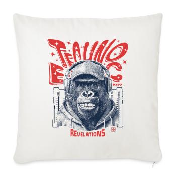 Ecstatic Affe Shirt – Techno, Rhythmus & Bass - Sofakissenbezug 45 x 45 cm - Naturweiß  - Vorne