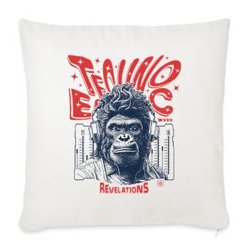 Revelations T-Shirt: Affe entfacht Open-Air Techno - Sofakissenbezug 45 x 45 cm - Naturweiß  - Vorne
