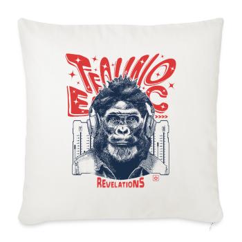 Techno-Festival Shirt: Affe & Ecstatic Revelations - Sofakissenbezug 45 x 45 cm - Naturweiß  - Vorne