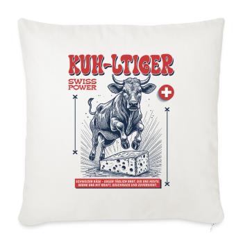 Funny gourmet friend shirt in cow style - Sofa pillowcase 17,3'' x 17,3'' (45 x 45 cm) - natural white - Front