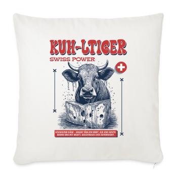 Funky Festivalgänger Shirt: echte Kuh Power - Sofakissenbezug 45 x 45 cm - Naturweiß  - Vorne