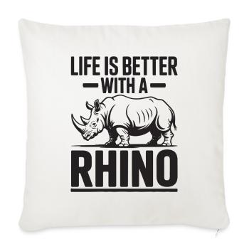 Rhinoceros - Sofa pillowcase 17,3'' x 17,3'' (45 x 45 cm) - natural white - Front